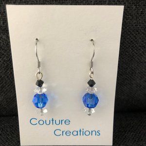 Swarovski crystal blue earrings